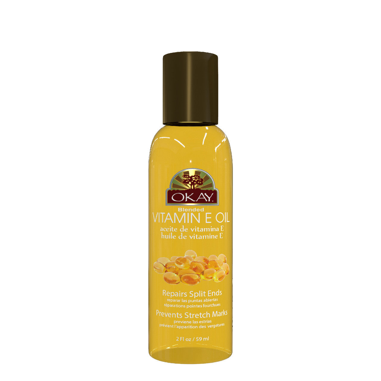 Okay Vitamin E Blended Oil for Hair and Skin, 2 Oz